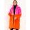 Dámský oboustranný kabát růžovo - oranžová -