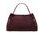 Kožená kabelka z broušené kůže do ruky vínová -