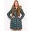 Women's winter jacket with real fox fur Due Linee - Green -