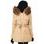 Winter jacket with real fox fur Due Linee - Beige -