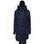 Dámská zimní bunda s asymetrickým zipem tmavě modrá -