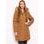 Women's winter jacket with real fox fur Due Linee - Brown -