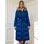 Dámská delší bunda s mývalovcem modrá -