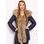 Women's winter jacket with real fox fur Due Linee - Dark blue -