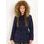 Chaqueta de invierno para mujer con piel de zorro real Due Linee - Azul -