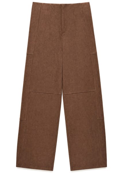 Compleu tip piele întoarsă pantaloni și jachetă -