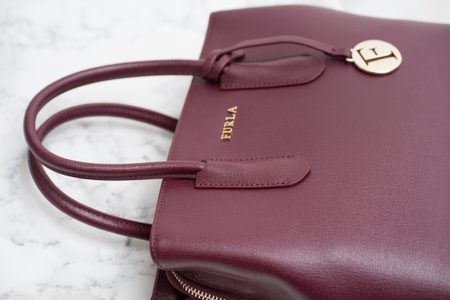 Real leather handbag Furla - Wine -