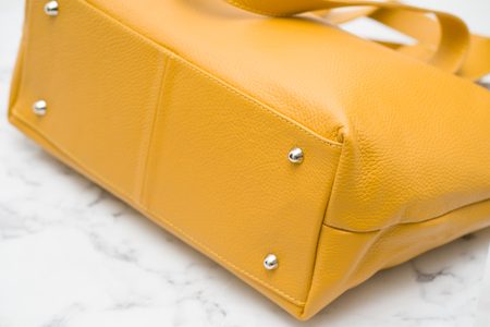 Real leather shoulder bag Glamorous by GLAM - Yellow -