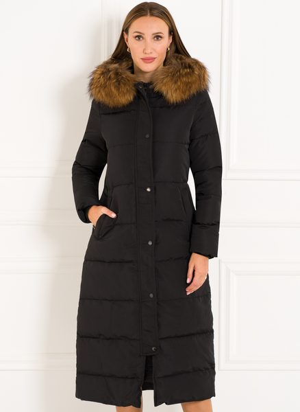 Winter jacket with real fox fur Due Linee - Black -