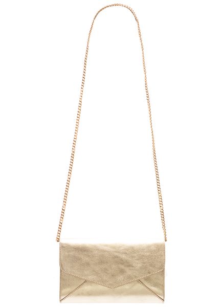 Dámské kožené psaníčko zlaté -