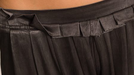 Dámské lesklé kalhoty na gumu - šedá -