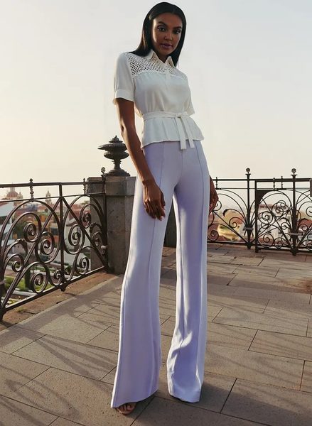 Top damă Due Linee - Albă -