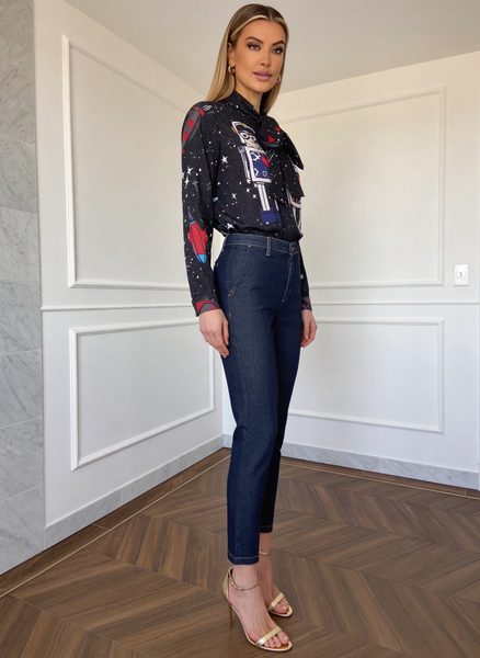 Women's top Due Linee - Black -