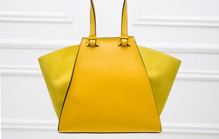 Real leather shoulder bag Glamorous by GLAM - Yellow -