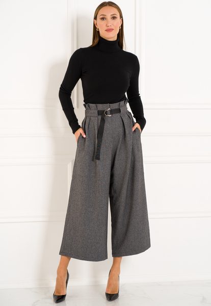 Pantalones de mujer Due Linee - Gris -