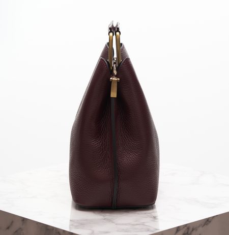 Bolso de cuero de mano para mujer Glamorous by GLAM - Borgoña -