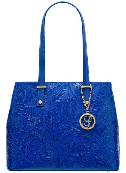 Real leather shoulder bag Glamorous by GLAM - Blue -