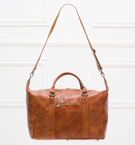 Real leather travel duffel bag Glamorous by GLAM Santa Croce - Brown -