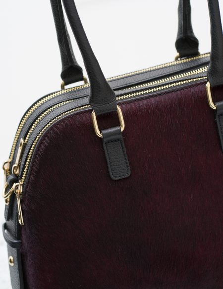 Real leather shoulder bag Glamorous by GLAM - Wine -