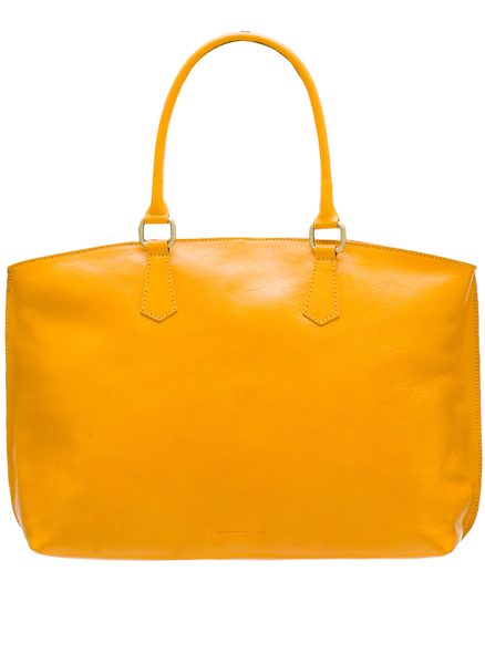 Bolso de hombro de cuero para mujer Glamorous by GLAM Santa Croce - Amarillo -