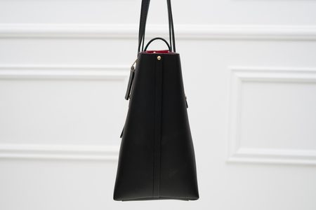 Real leather shopper bag Coach - Black -