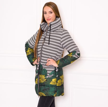 Women's winter jacket Due Linee - Black-white -