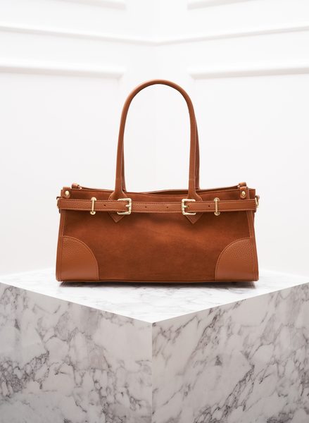 Real leather shoulder bag Glamorous by GLAM - Brown -