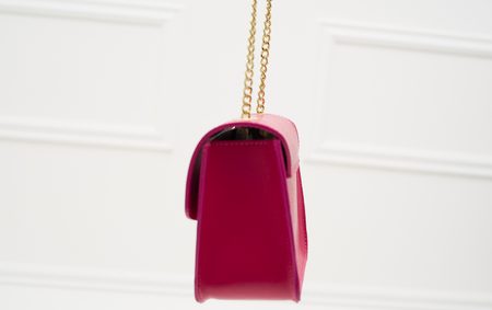 Dámská kožená crossbody kabelka ražená - fuchsiová -