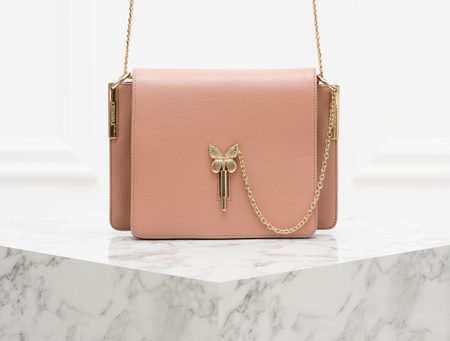 Twinset Dámsá kožená crossbody kabelka svetlo ružová -