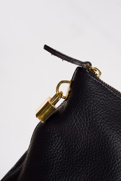 Dámská kožená kabelka černá -