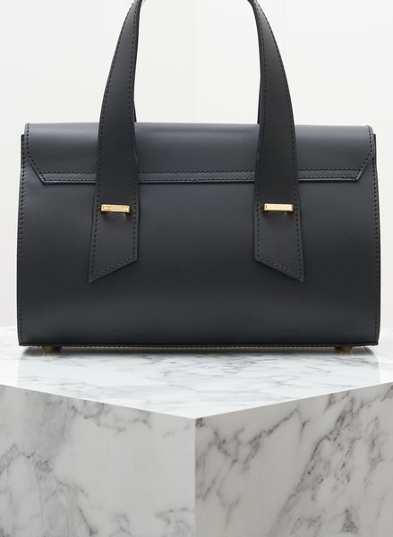 Kožená kabelka do ruky černá -