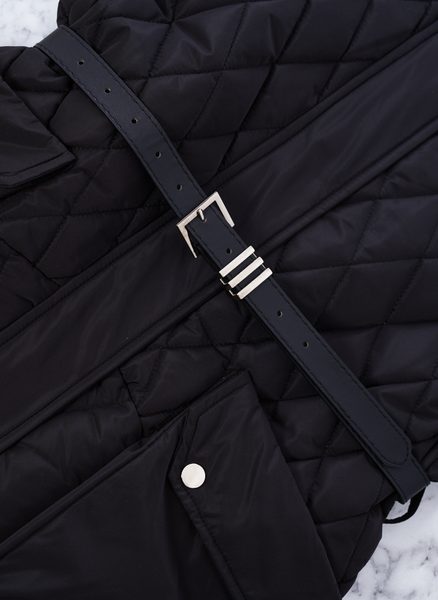 Dámská prošívaná zimní bunda s pravým mývalovcem -