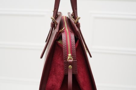 Real leather handbag Glamorous by GLAM - Wine -