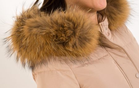 Giacca invernale donna con vera volpe Due Linee - Beige -