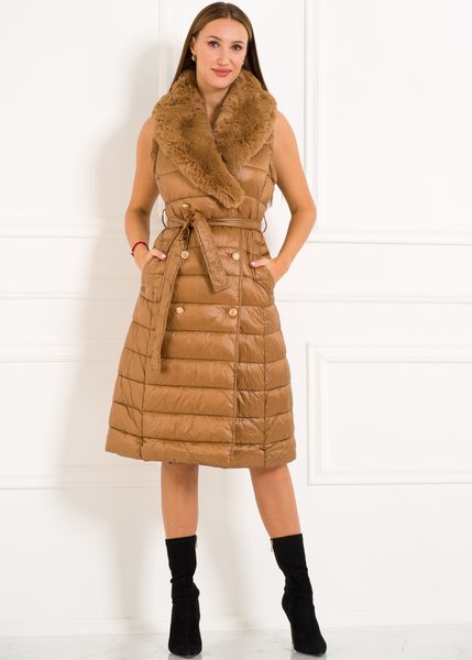 Női téli kabát Due Linee - Barna -