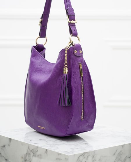 Real leather shoulder bag Glamorous by GLAM - Violet -