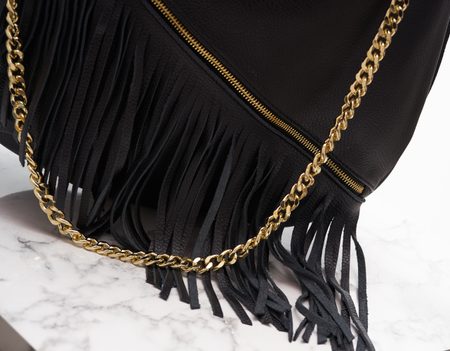 Real leather shoulder bag Glamorous by GLAM - Black -