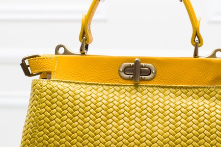 Real leather handbag Glamorous by GLAM - Yellow -