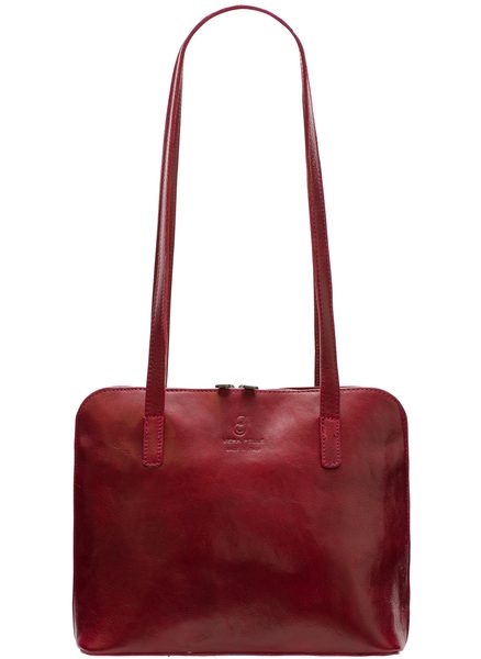 Bolso de hombro de cuero para mujer Glamorous by GLAM Santa Croce - Rojo -