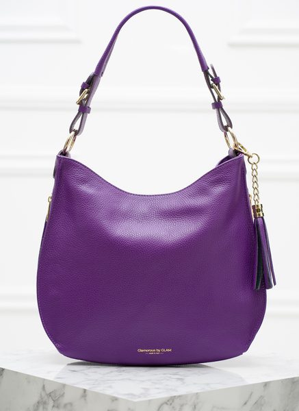 Real leather shoulder bag Glamorous by GLAM - Violet -