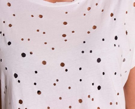 Dámské děrované tričko - bílá -