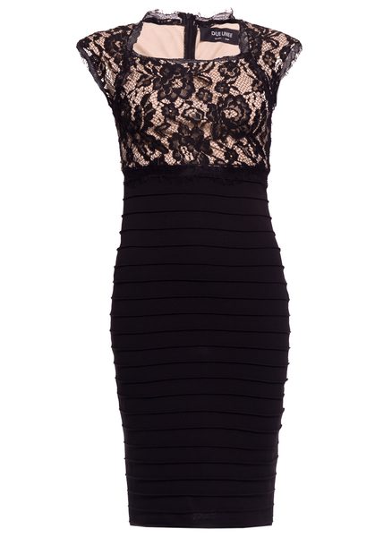 Vestido de encaje de mujer Due Linee - Negro -