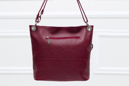 Real leather shoulder bag Glamorous by GLAM - Wine -