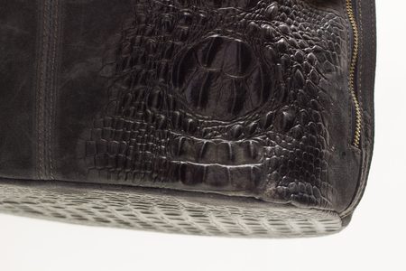 Dámská kožená kabelka přes rameno krokodýl - šedá -