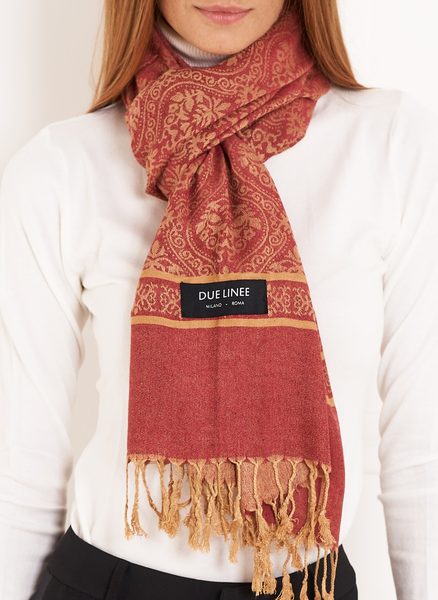 Foulard donna Due Linee - Rosso -