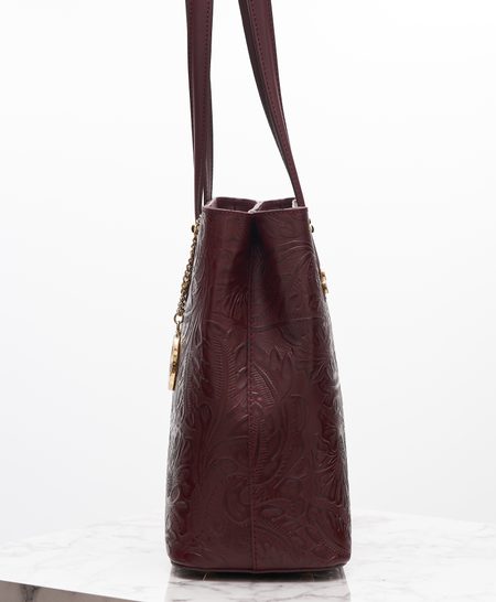 Real leather shoulder bag Glamorous by GLAM - Wine -