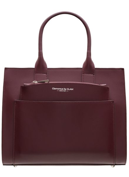 Real leather handbag Glamorous by GLAM - Wine -