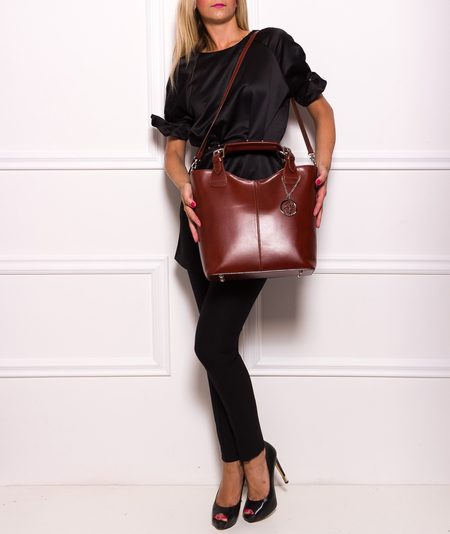 Real leather handbag Glamorous by GLAM - Brown -