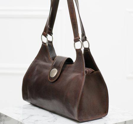 Real leather shoulder bag Glamorous by GLAM Santa Croce - Brown -