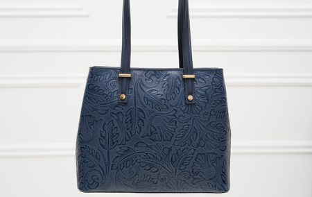 Real leather shoulder bag Glamorous by GLAM - Blue -